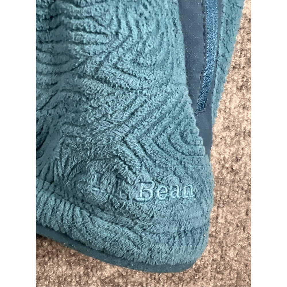 L.L. Bean Women's Full-Zip Fleece Jacket Teal Swirl Pattern Size Small Regular - Picture 5 of 13